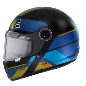 Casco integral de moto MT Jarama 68TH C7 negro-oro-azul liquidación