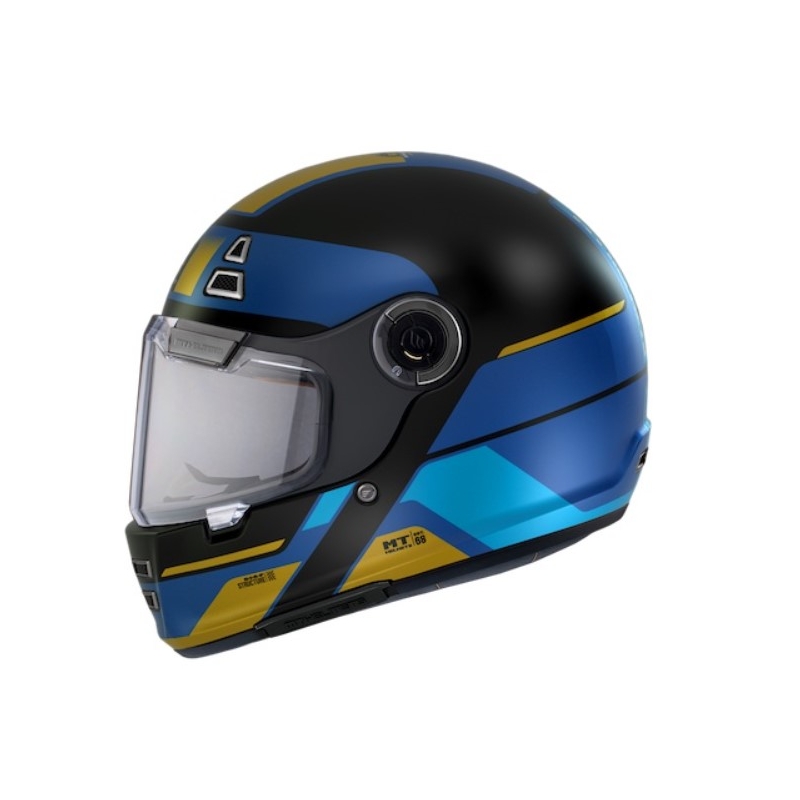 Casco integral de moto MT Jarama 68TH C7 negro-oro-azul liquidación