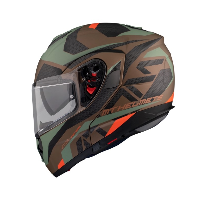 Casco de moto MT Atom SV Skill A9 negro-verde-marrón liquidación