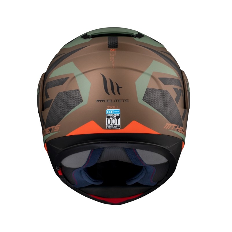 Casco de moto MT Atom SV Skill A9 negro-verde-marrón liquidación