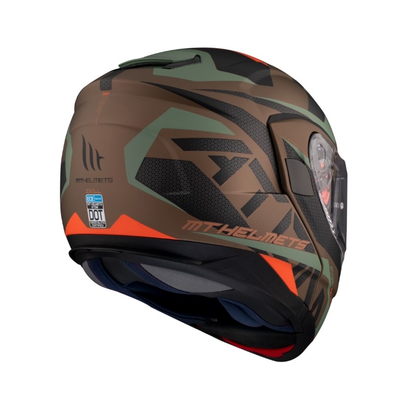 Casco de moto MT Atom SV Skill A9 negro-verde-marrón liquidación
