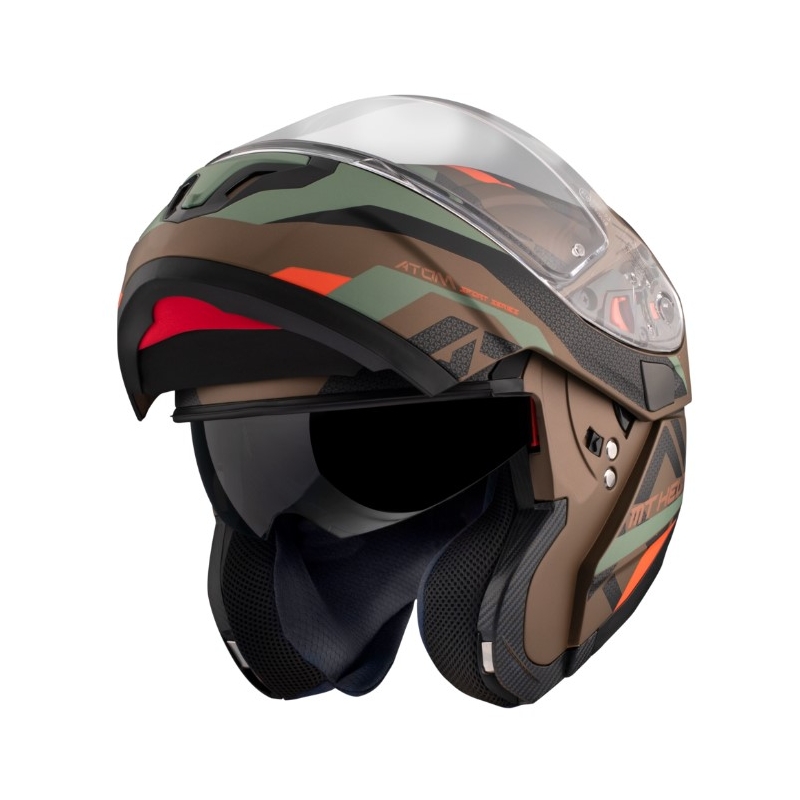 Casco de moto MT Atom SV Skill A9 negro-verde-marrón liquidación