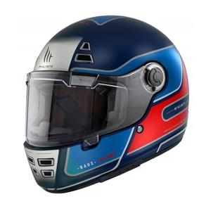 Casco integral de moto MT Jarama Baux D7 azul-rojo liquidación