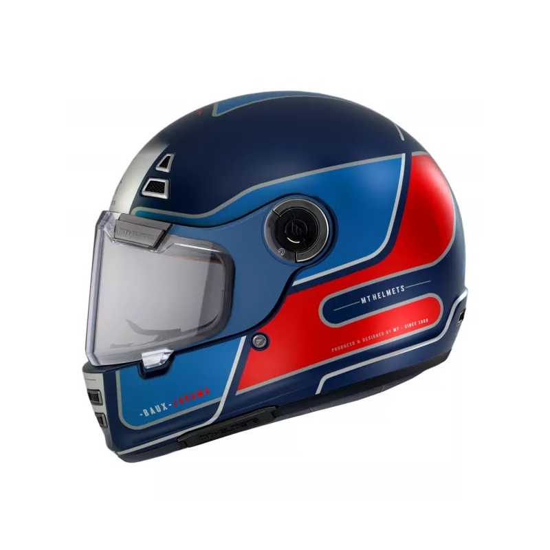 Casco integral de moto MT Jarama Baux D7 azul-rojo