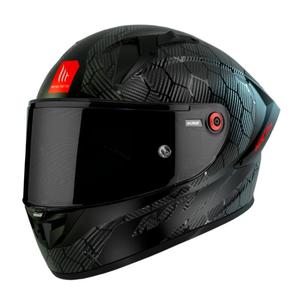 MT KRE+ Carbon Solid A11 Casco Integrado de Motocicleta negro brillo