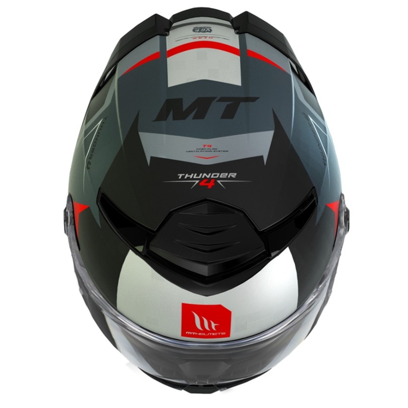 Casco integral de moto MT Thunder 4 SV Exeo negro-gris-rojo