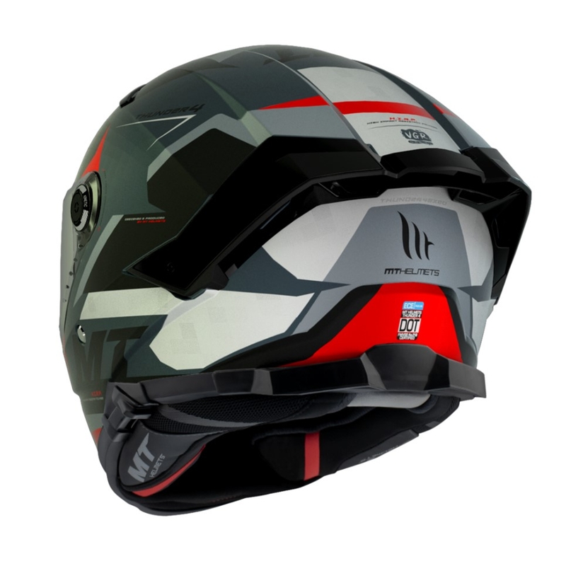 Casco integral de moto MT Thunder 4 SV Exeo negro-gris-rojo