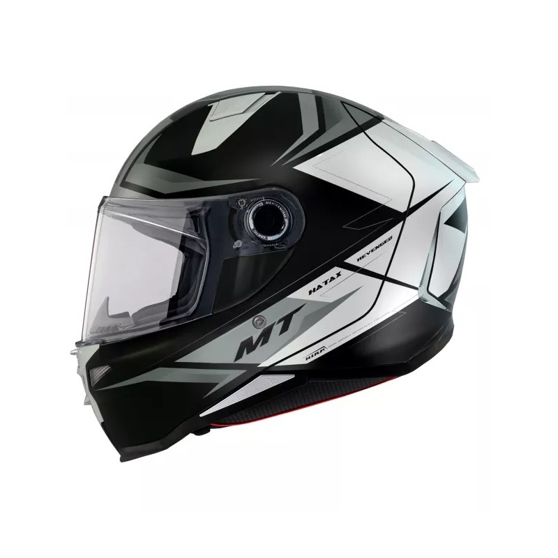Casco integral de moto MT Revenge 2 Hatax blanco y negro liquidación