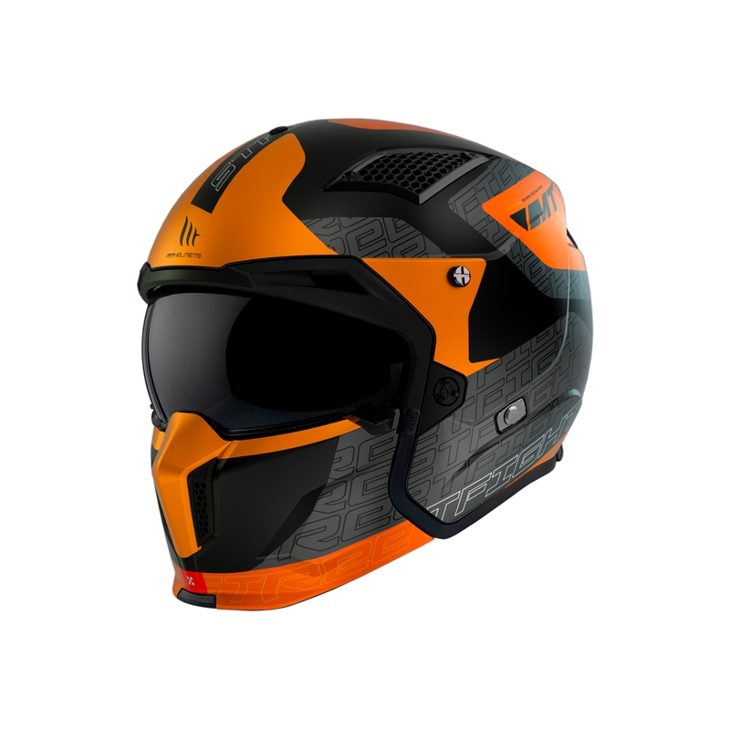 Casco abierto con máscara MT Streetfighter SV Totem B4 negro-gris-naranja