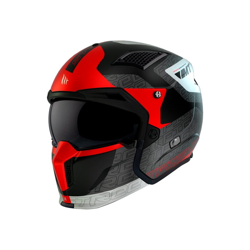 Casco abierto con máscara MT Streetfighter SV Totem B15 negro-gris-blanco-rojo liquidación