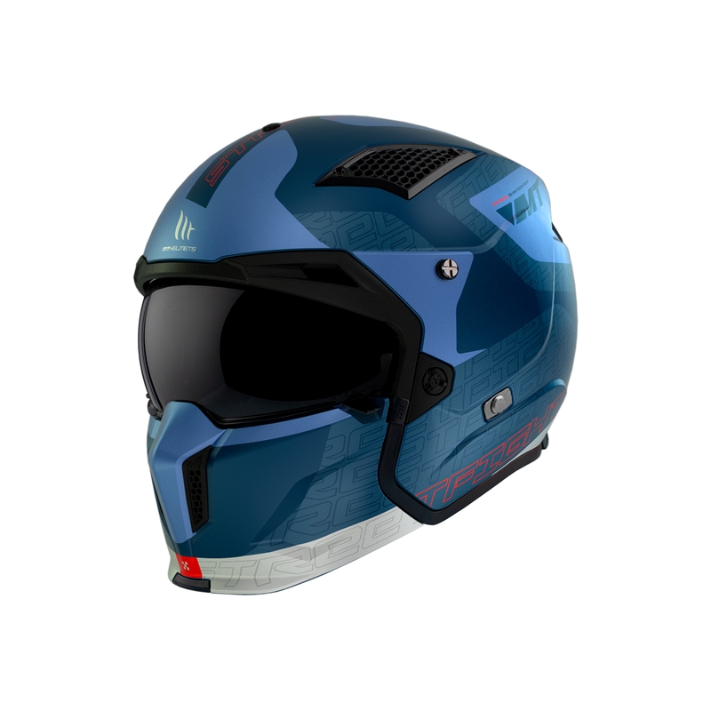 Casco abierto con máscara MT Streetfighter SV Totem C17 blanco-azul