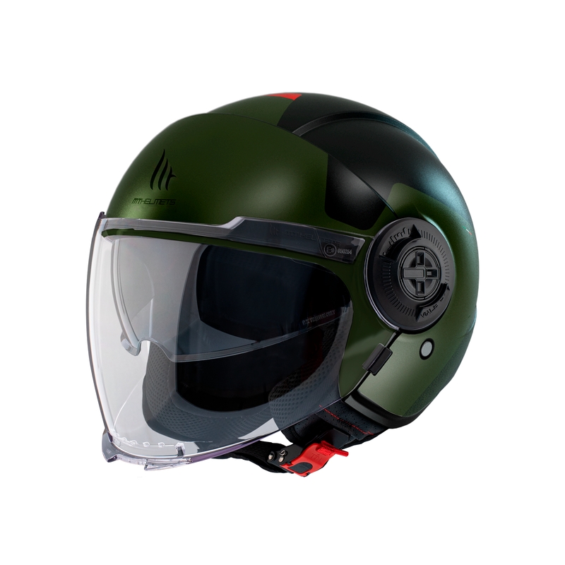 Casco de moto abierto MT Viale SV S Beta A6 negro-verde