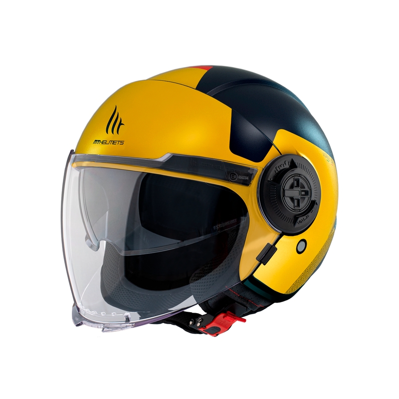 Casco de moto abierto MT Viale SV Beta D3 negro-oro