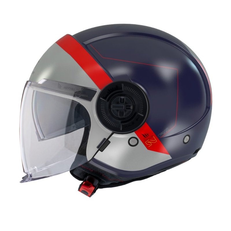 Casco Moto Abierto MT Viale SV 68 Unidades D7 gris-rojo-azul