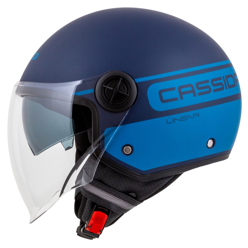 Casco de moto Cassida Handy Plus Linear abierto azul