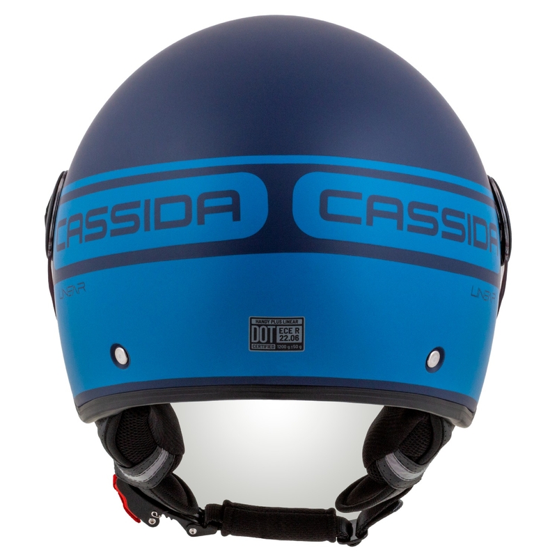 Casco de moto Cassida Handy Plus Linear abierto azul