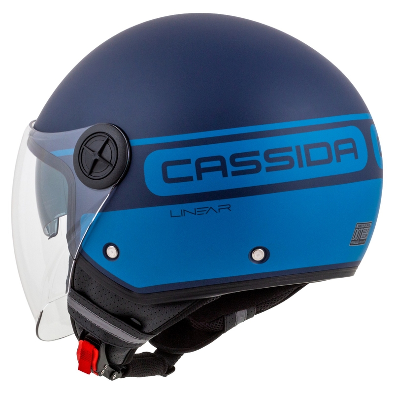 Casco de moto Cassida Handy Plus Linear abierto azul