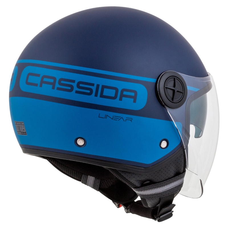 Casco de moto Cassida Handy Plus Linear abierto azul