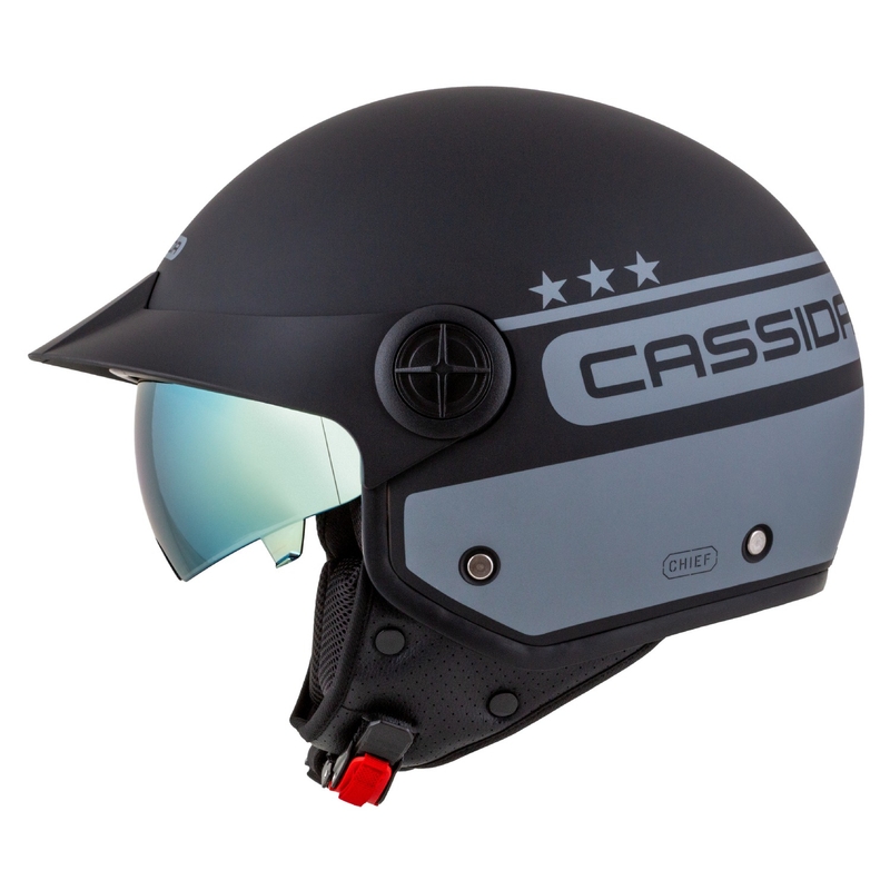 Casco de moto Cassida Handy Plus Chief abierto gris-negro