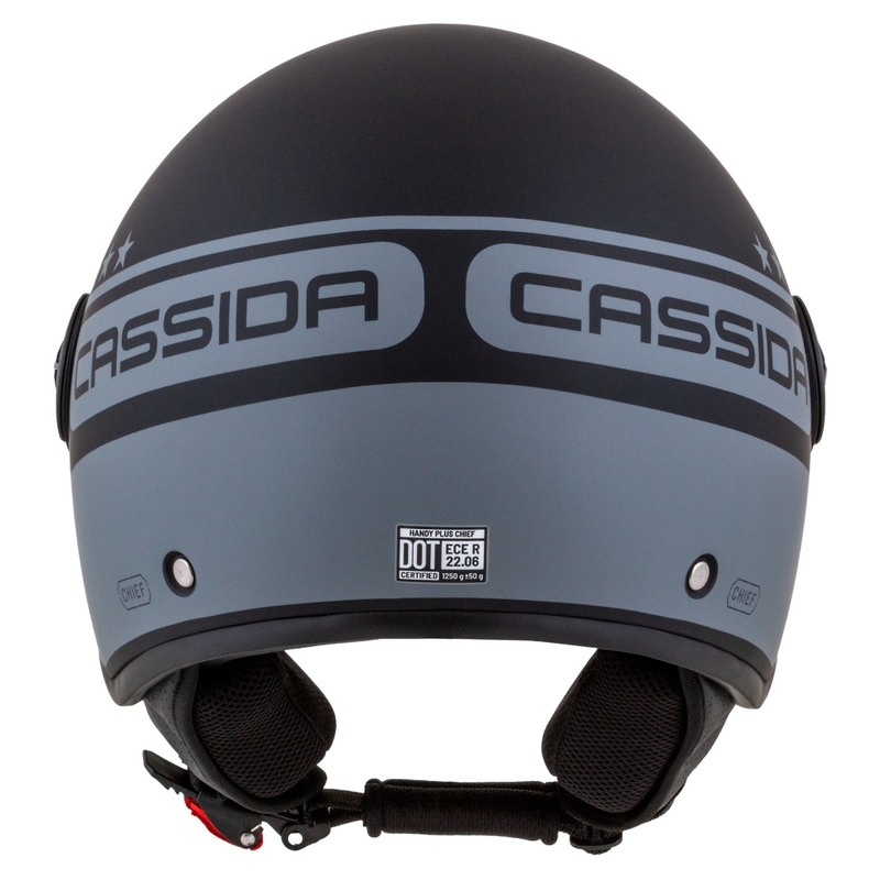 Casco de moto Cassida Handy Plus Chief abierto gris-negro