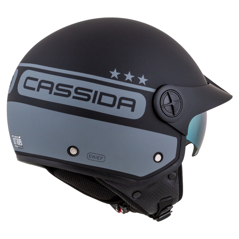 Casco de moto Cassida Handy Plus Chief abierto gris-negro