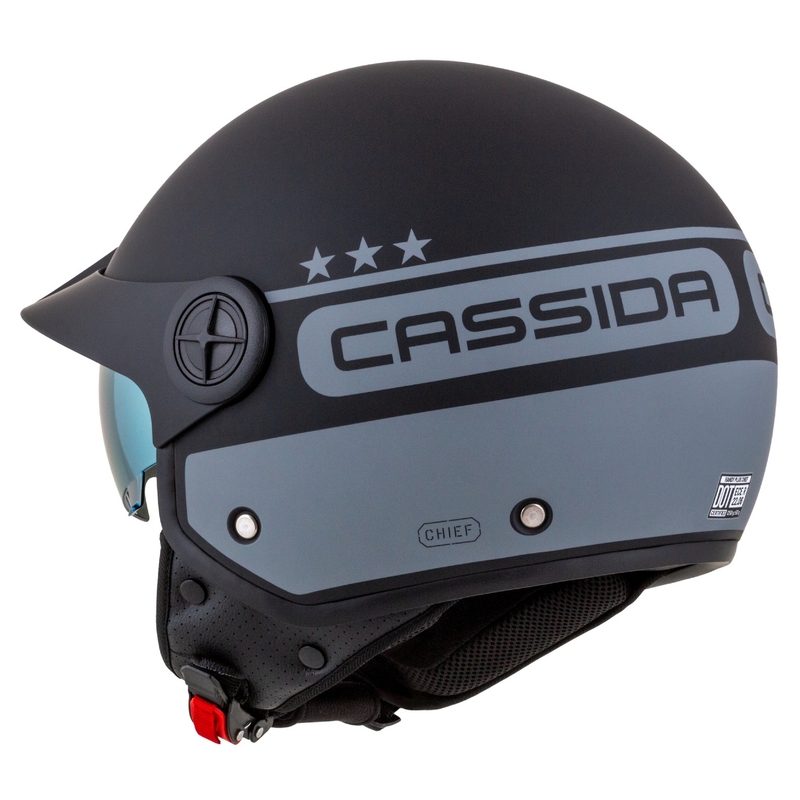 Casco de moto Cassida Handy Plus Chief abierto gris-negro