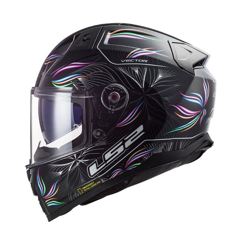 Casco integral de moto LS2 FF811 Vector II Tropical blanco-violeta-negro