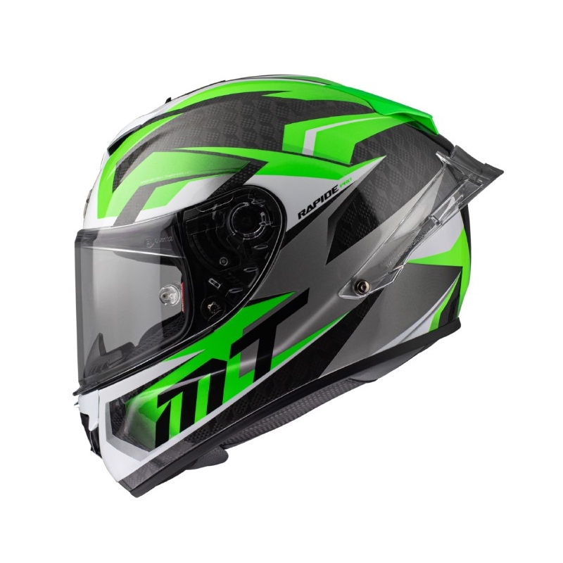Casco de moto integral MT Rapide Pro Fugaz A6 negro-gris-blanco-verde liquidación