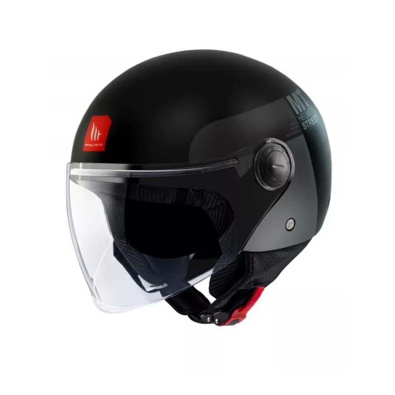 Casco Moto MT Street Inboard D2 Open Negro-Gris liquidación