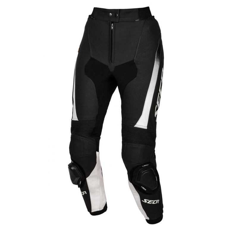 Pantalones de moto para mujer SECA SRS II blanco y negro liquidación