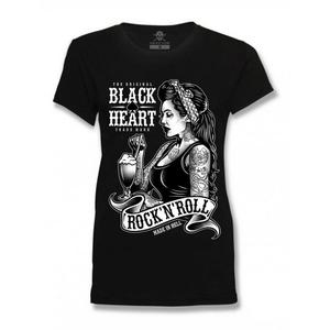 Camiseta Pin Up Shake Corazón Negra Mujer