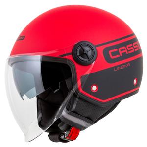 Casco de moto Cassida Handy Plus Linear Open Rojo-Negro