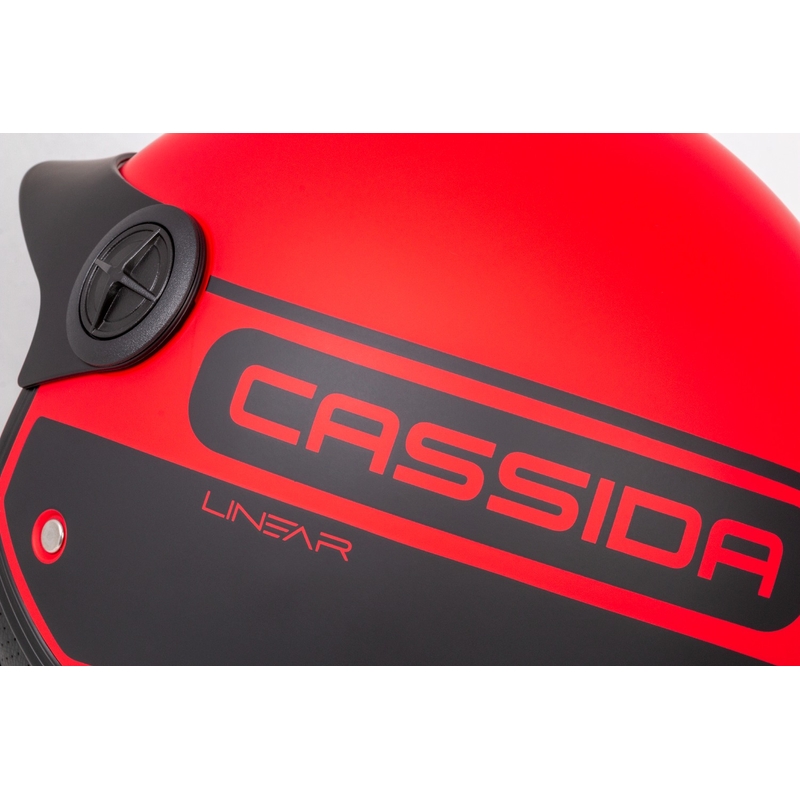 Casco de moto Cassida Handy Plus Linear Open Rojo-Negro