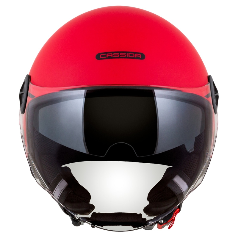 Casco de moto Cassida Handy Plus Linear Open Rojo-Negro