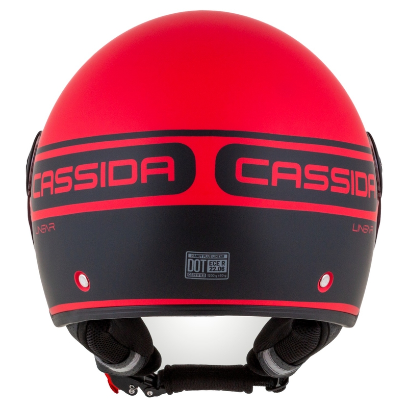 Casco de moto Cassida Handy Plus Linear Open Rojo-Negro