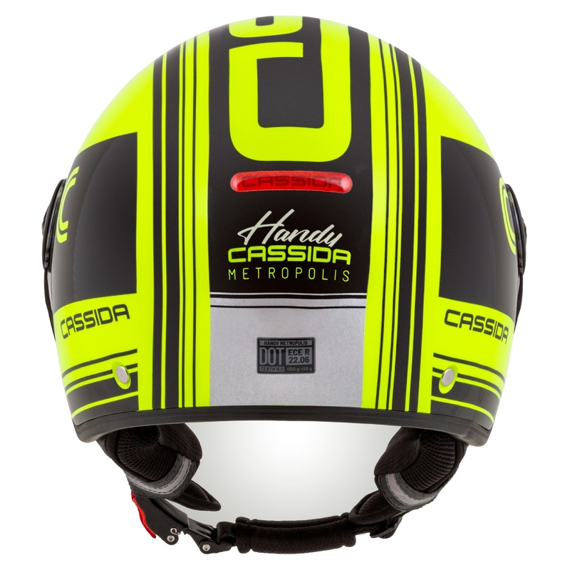 Casco de moto abierto Cassida Handy Metropolis Safety amarillo fluo-negro-reflectante gris