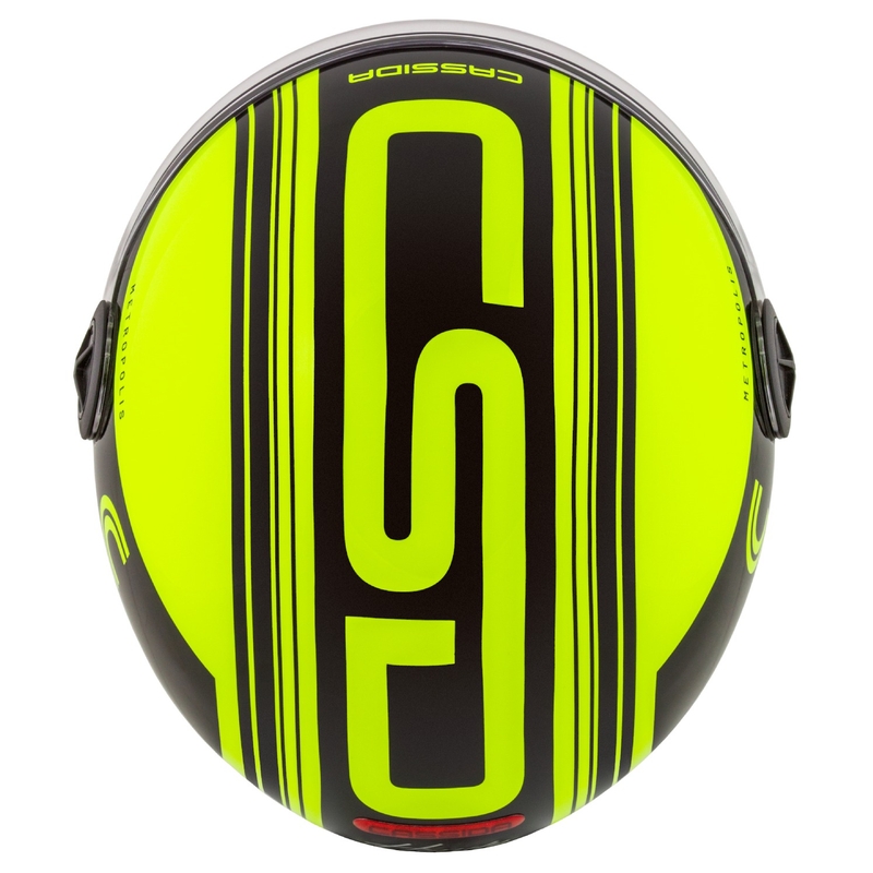 Casco de moto abierto Cassida Handy Metropolis Safety amarillo fluo-negro-reflectante gris