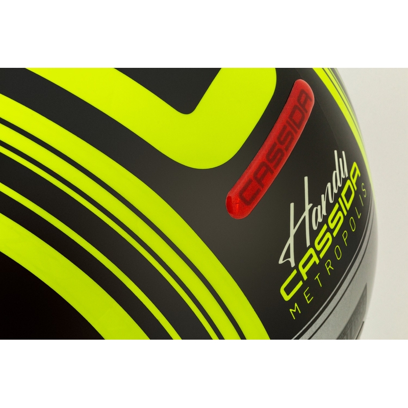 Casco de moto abierto Cassida Handy Metropolis Safety amarillo fluo-negro-reflectante gris