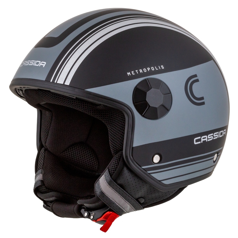 Casco de moto abierto Cassida Handy Metropolis Vision negro-gris reflectante