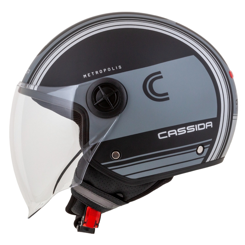 Casco de moto abierto Cassida Handy Metropolis Vision negro-gris reflectante