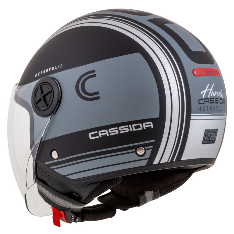 Casco de moto abierto Cassida Handy Metropolis Vision negro-gris reflectante