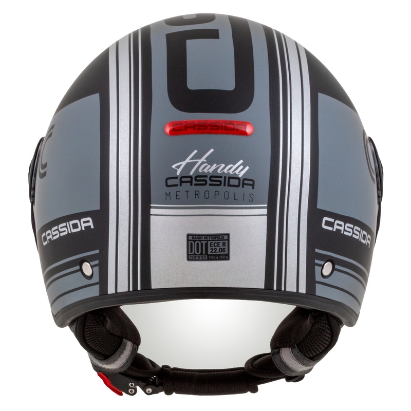 Casco de moto abierto Cassida Handy Metropolis Vision negro-gris reflectante