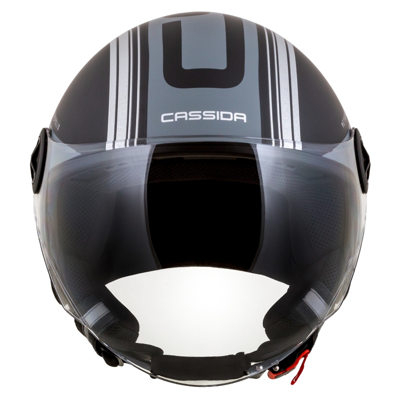 Casco de moto abierto Cassida Handy Metropolis Vision negro-gris reflectante