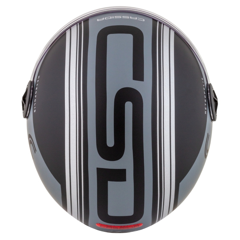 Casco de moto abierto Cassida Handy Metropolis Vision negro-gris reflectante