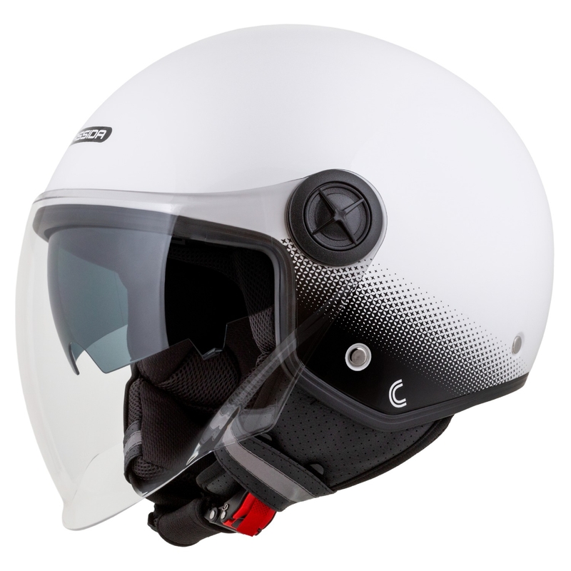 Casco de moto abierto Cassida Handy Plus blanco-negro