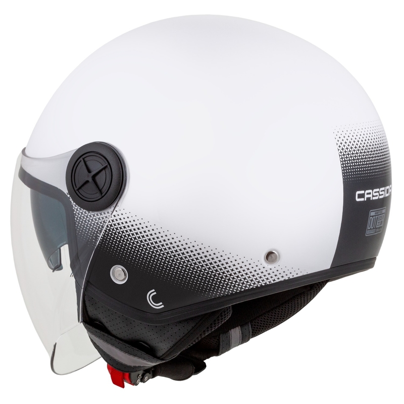 Casco de moto abierto Cassida Handy Plus blanco-negro