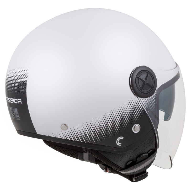 Casco de moto abierto Cassida Handy Plus blanco-negro