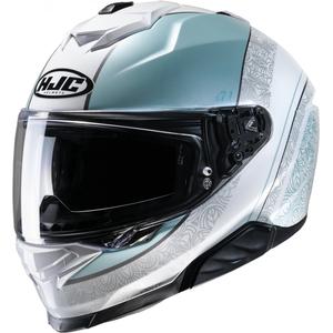 Casco integral de moto HJC i71 Sera MC2 gris-blanco-azul