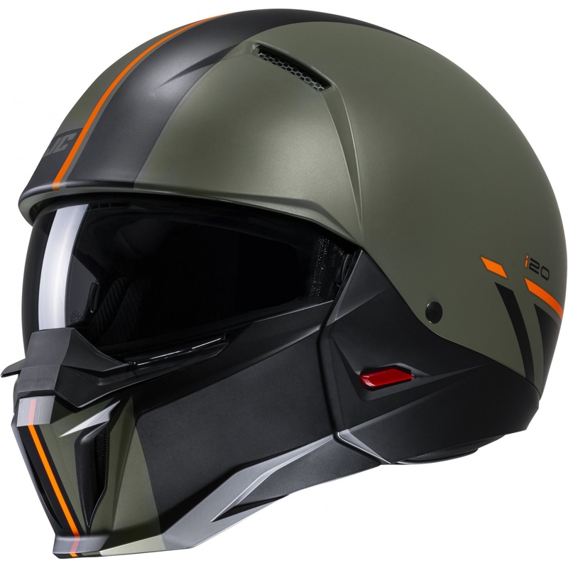 Casco abierto con máscara HJC i20 Batol MC4SF naranja-negro-verde liquidación