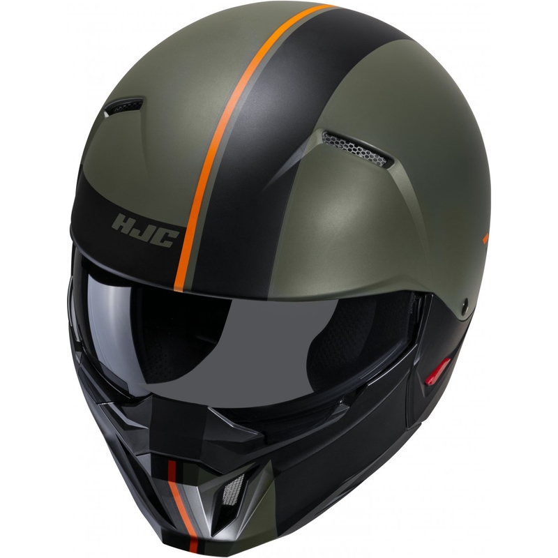 Casco abierto con máscara HJC i20 Batol MC4SF naranja-negro-verde liquidación